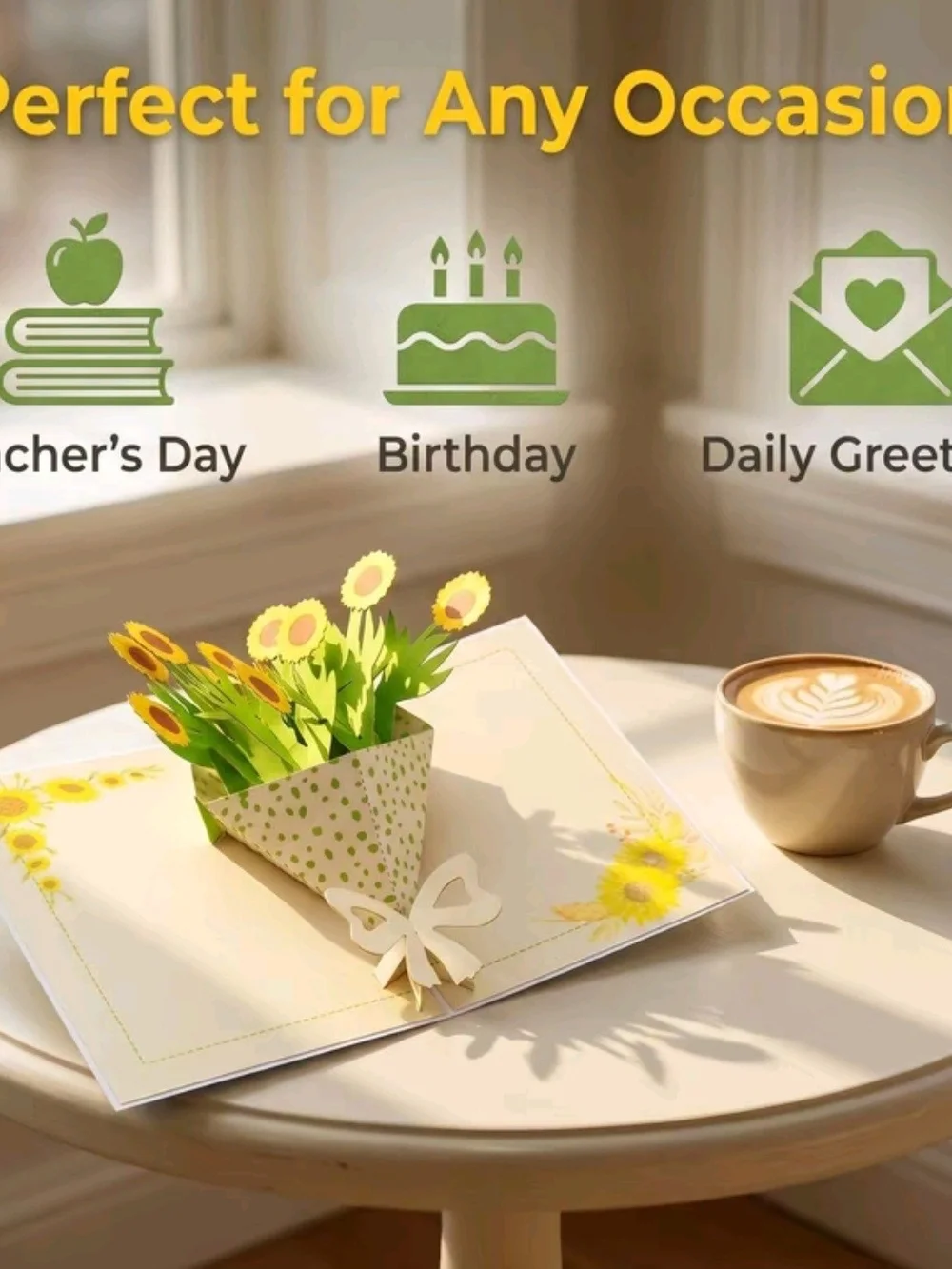 Sunflower Pop-Up Card Bouquet - Yellow